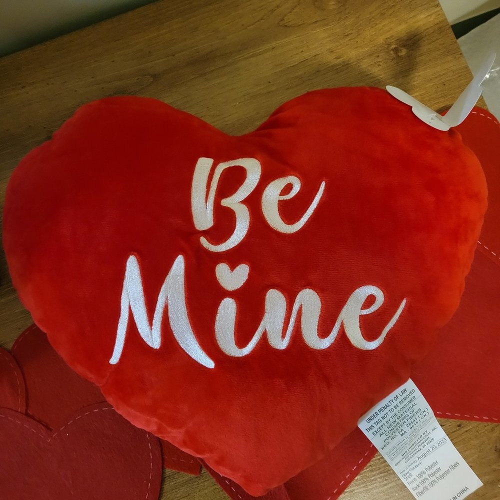 Valentines day pillow red heart